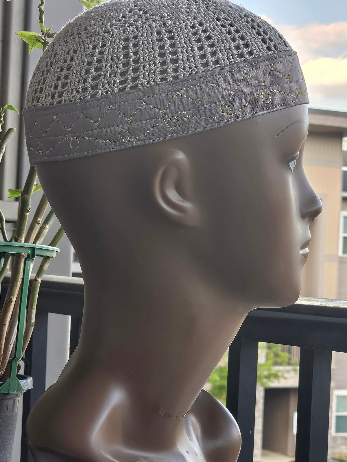 MISRI BANDED KUFI — 100% ORGANIC COTTON